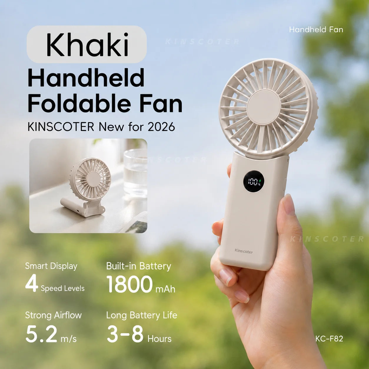Portable Rechargeable Mini Fan with Night Light