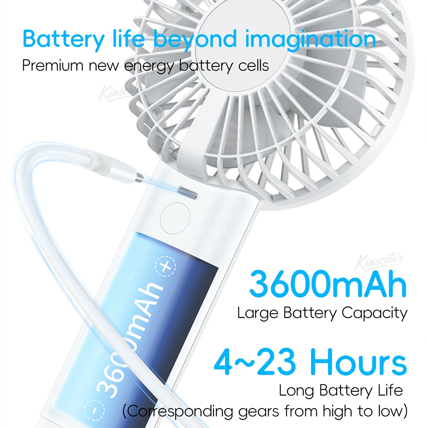 Portable Rechargeable Mini Fan with Night Light