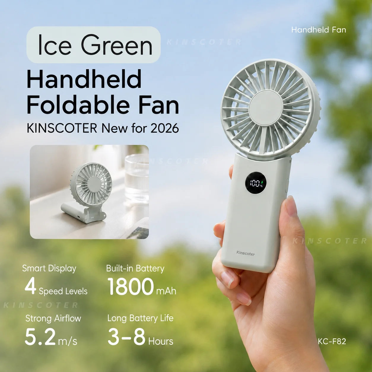 Portable Rechargeable Mini Fan with Night Light